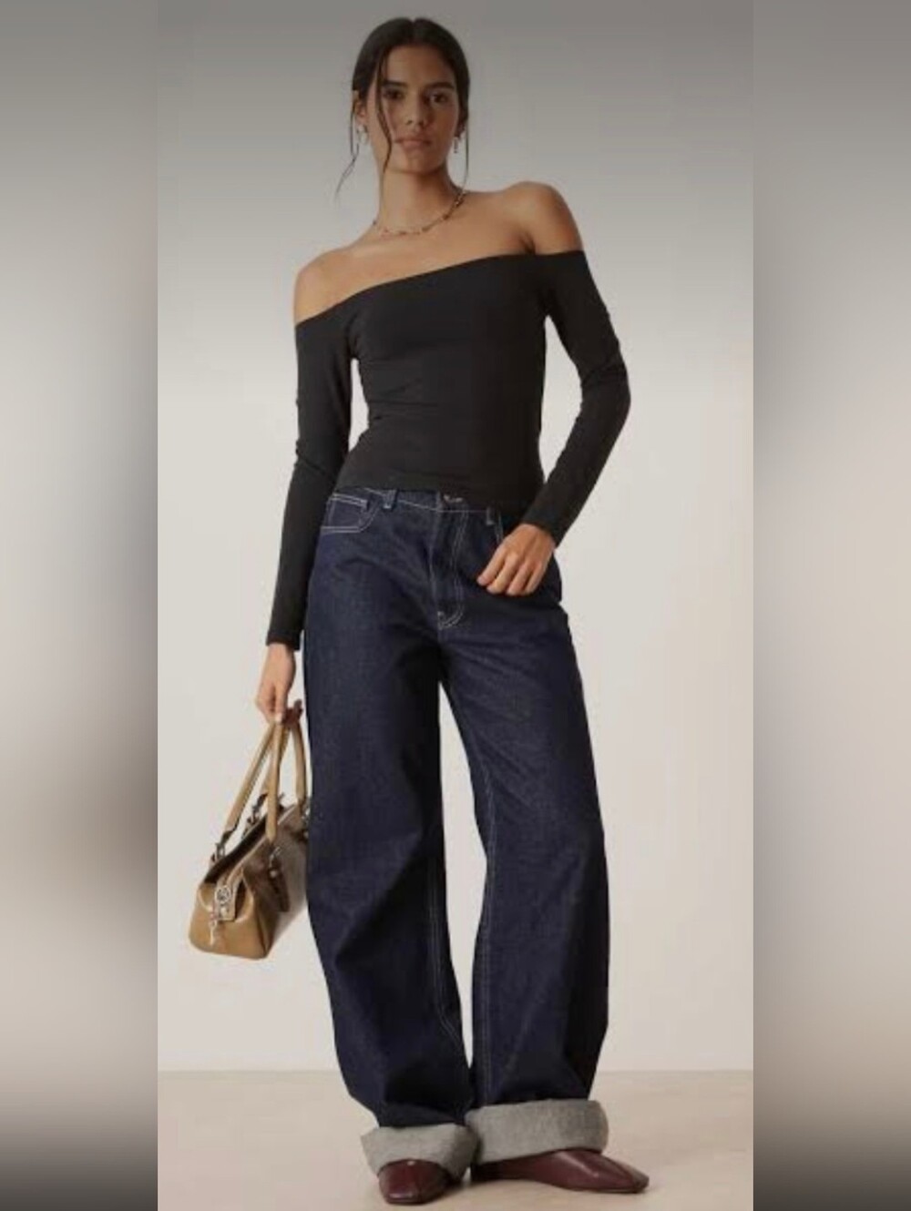 NWT! Abercrombie & Fitch Off The Shoulder Sculpt Long Sleeve Top In Black! M